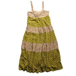 Madewell Green and Cream Floral Maxi Dress